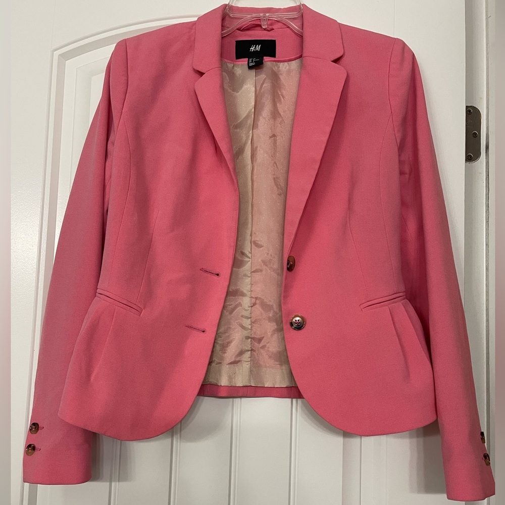 H&M Women's Pink Blazer size 8